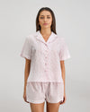 Model wears Smoothie Short Pj Set in FESTIVAL BLOOM. On body front view