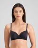 Model wears Bendon Body Contour Bra in BLACK. On body front view