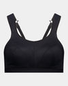 Stamina Wire Free Bra in BLACK. Flat lay front view