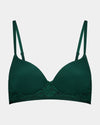 Delightfully Smooth Contour Bra in RAIN FOREST. Flat lay front view