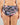 Model wears Wild Violet Full Brief in DARK FOLKLORE PRINT. On body back view