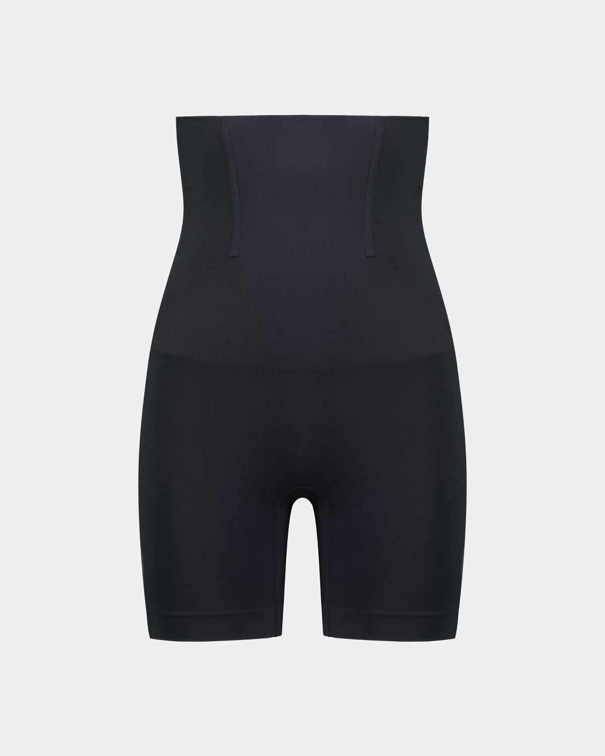 Bamboo Bodywear High Waisted Shaper Short in BLACK. Flat lay front view