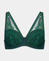 Effortless Lace Contour Bra in RAIN FOREST. Flat lay front view