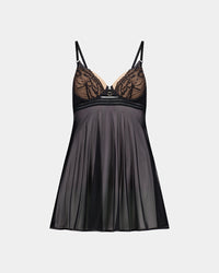 Ava Rose Babydoll in BLACK. Flat lay front view