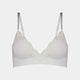 Nikki Wire Free Bra in WHITE. Flat lay front view