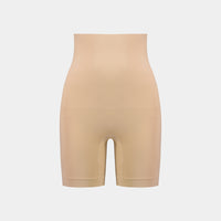 Medium Control High Waisted Shaper Short in CARAMEL. Flat lay front view