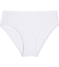 Body Cotton High Cut Brief in WHITE. Flat lay front view