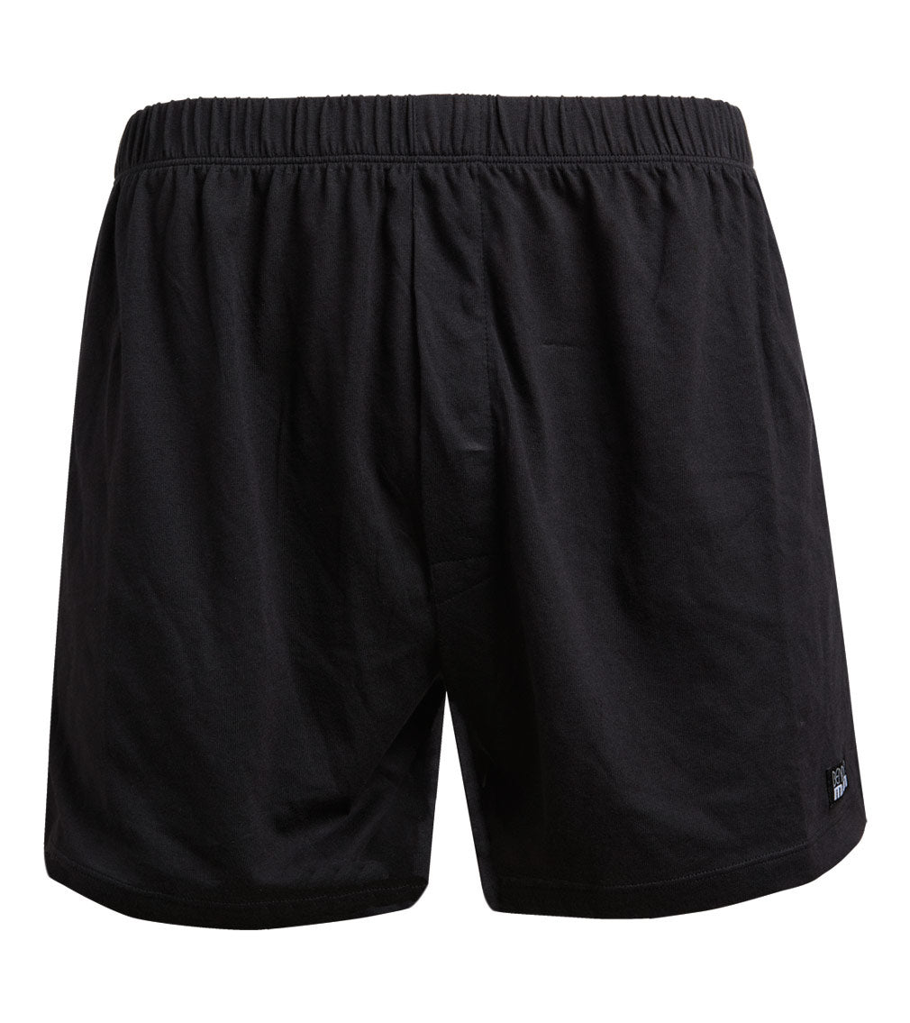 Cotton Basics Mens Trunk in BLACK. Flat lay front view
