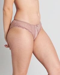 Model wears Yvette Bikini in MOCHA. On body side view