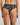 Model wears Lost Paradise Brazilian in BLACK PRINT. On body back view