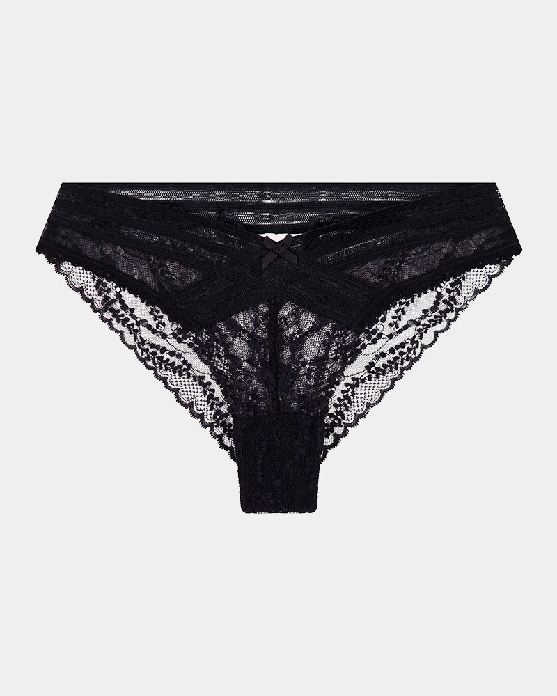 Ava Rose Brazilian in BLACK. Flat lay front view