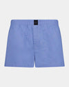 Classic Woven Mens Boxer in DELLA ROBBIA BLUE. Flat lay front view