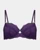 Only Mine Contour Bra in PURPLE VELVET. Flat lay front view