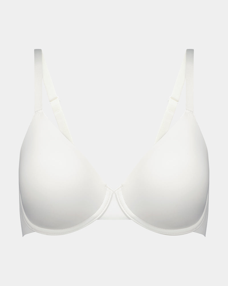 Comfit Collection Contour Bra in WHITE. Flat lay front view