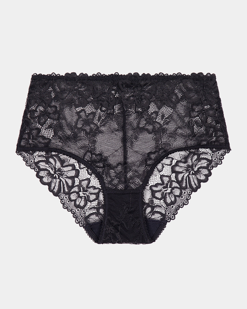 All Lacey Full Brief in BLACK. Flat lay front view