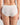 Model wears Au Naturel Full Brief in WHITE. On body back view