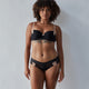 Model wears Zoe Contour Bra in JET/CAMEO ROSE. On body front view