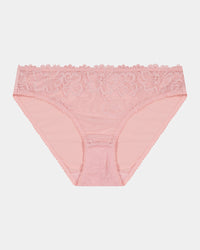 Lacey Bikini in SILVER PINK. Flat lay front view