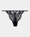Midnight Magic Thong in BLACK. Flat lay front view