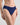Model wears Body Cotton High Cut Brief in Medieval Blue. On body side view