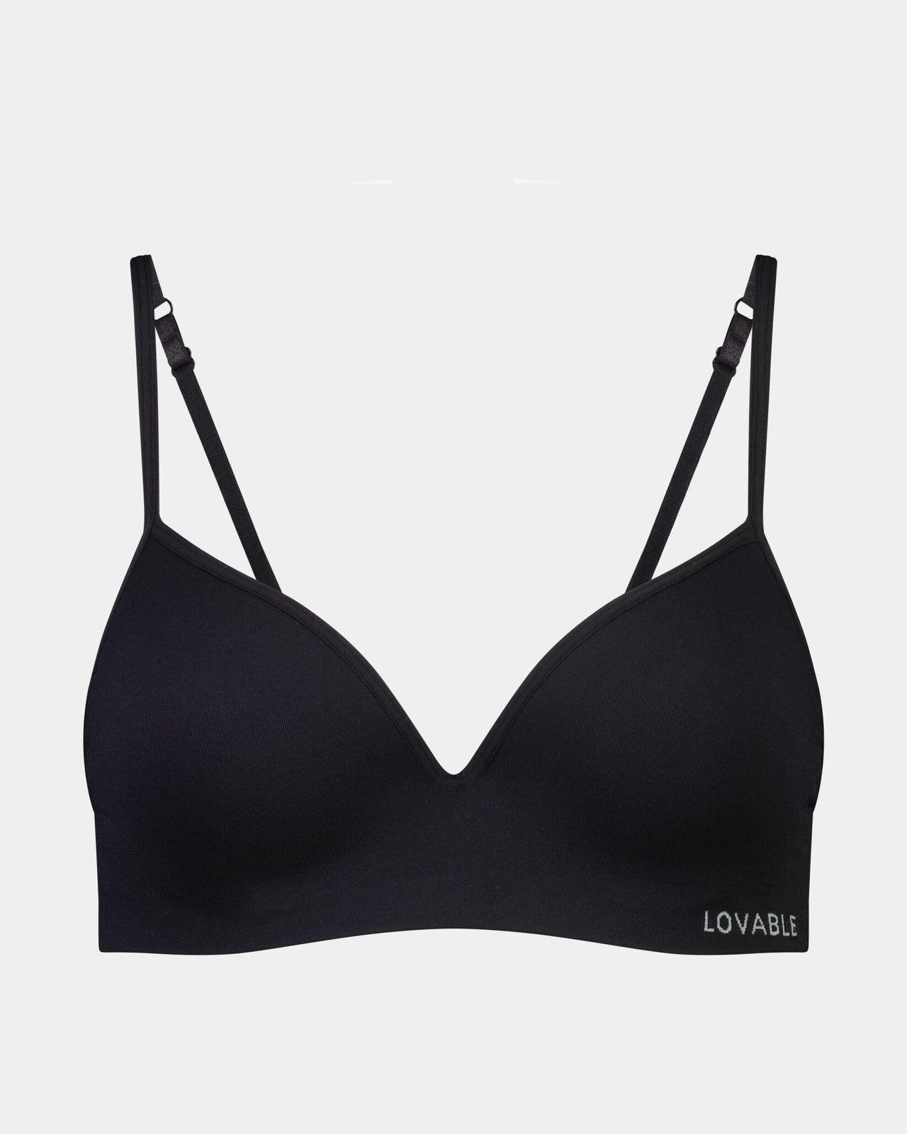 Simply Seamless Contour Bra in BLACK. Flat lay front view