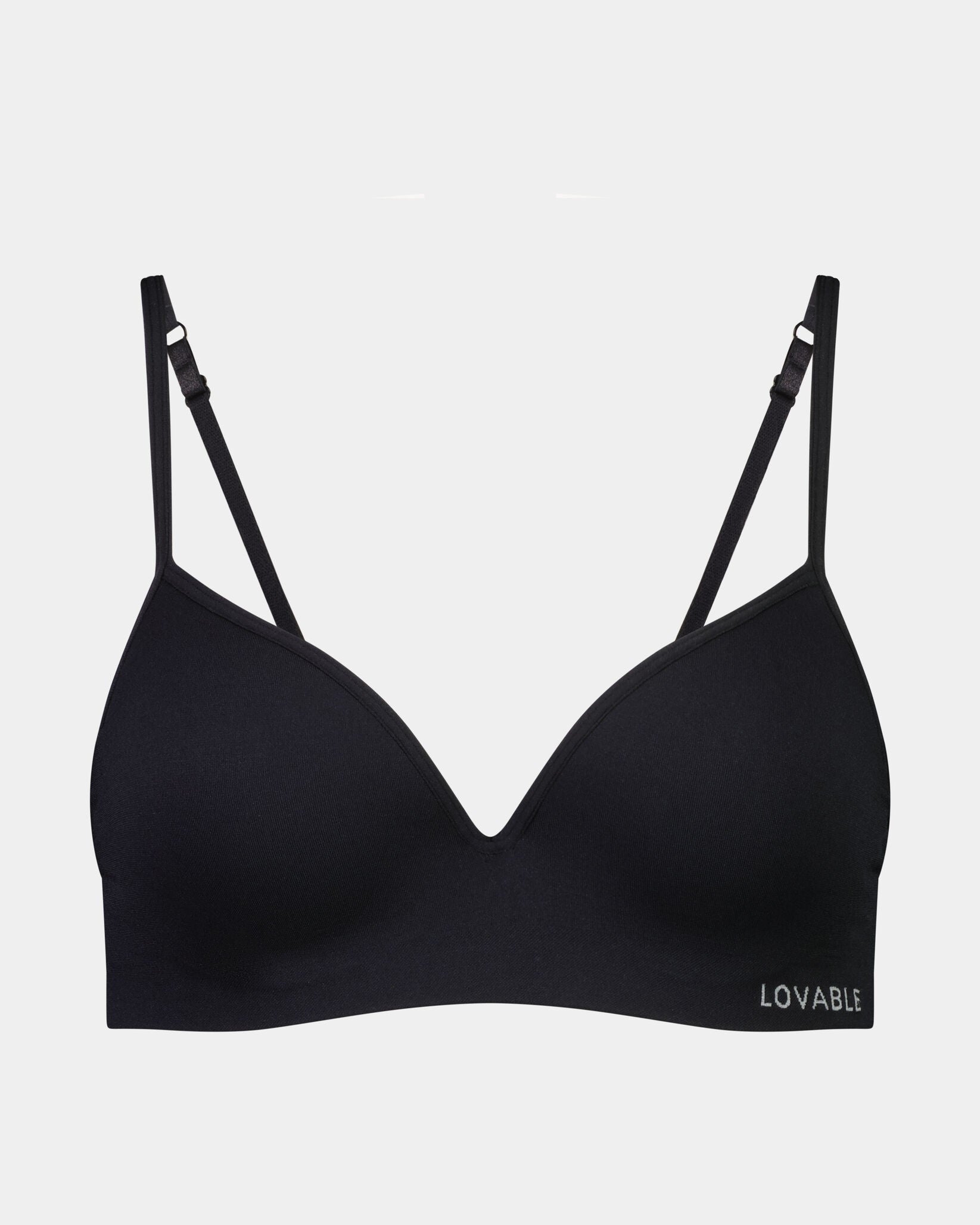 Simply Seamless Contour Bra in BLACK. Flat lay front view