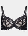 My Fit Lace Underwire Bra in BLACK. Flat lay front view