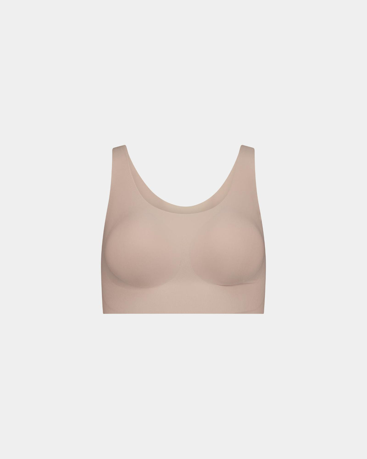 Comfit Collection Crop Top in LATTE. Flat lay front view