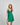 Model wears Evelyn Chemise in ULTRAMARINE GREEN. On body front view