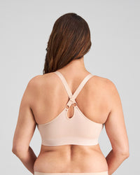 Bendon Restore Wire Free Front Opening Bra in LATTE. Flat lay back view