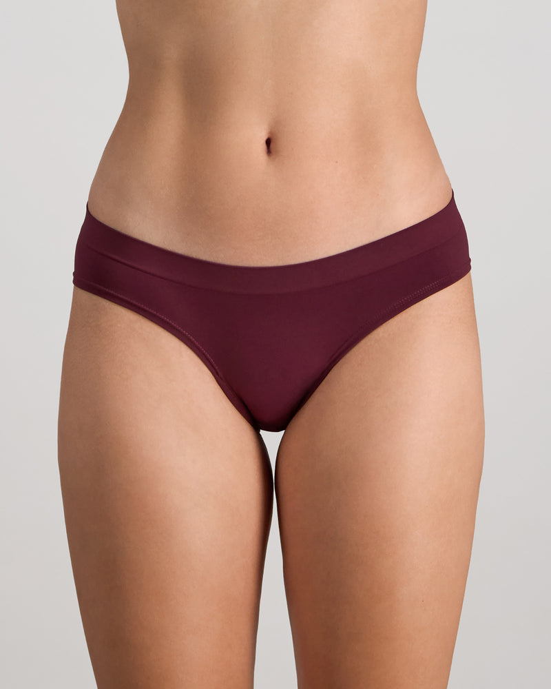 Model wears Seamless Soft Bikini in FIG. On body front view