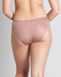 Model wears Yvette Bikini in MOCHA. On body back view