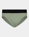 Everyday Essential Mens Brief in ICEBERG GREEN. Flat lay front view