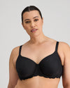 Model wears Lace Perfect Contour Bra in BLACK. On body front view