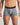Model wears Everyday Essential Mens Trunk in GREY MARL. On body front view