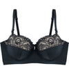Castaspell Contour Long Line Bra in BLACK. Flat lay front view
