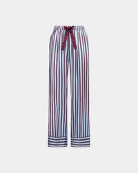 Cabana Stripe Long Pj Pant in COOL BLUE. Flat lay front view