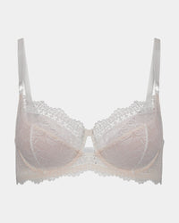 Only Mine Underwire Bra in WHITE. Flat lay front view