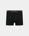 Cotton Texture Mens Trunk in BLACK. Flat lay front view