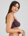 Model wears Hazel Underwire Bra in PLUM PERFECT. On body side view