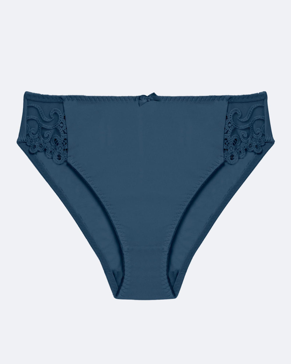 Coral High Cut Brief in REFLECTING POND. Flat lay front view