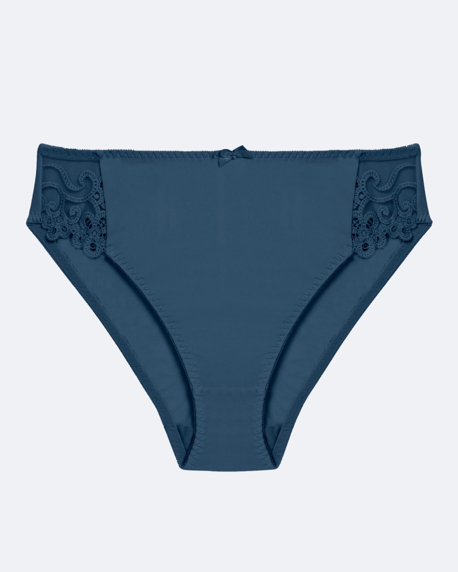 Coral High Cut Brief in REFLECTING POND. Flat lay front view