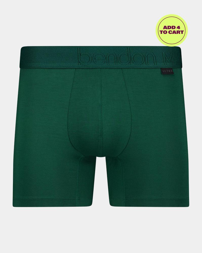 Bamboo Mens Trunk in RAIN FOREST. Flat lay front view