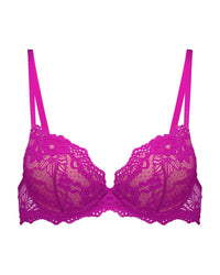 My Fit Lace Push Up Bra in FANTASY FUCHSIA. Flat lay front view