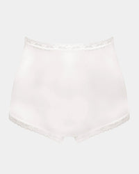 Nylon Tricot Full Brief in WHITE. Flat lay front view
