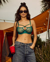 Lottie Underwire Bra in EVERGLADE. Feature shot