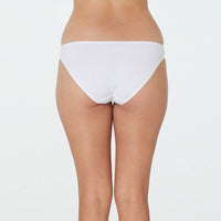 Model wears Clemence Bikini in WHITE. On body back view