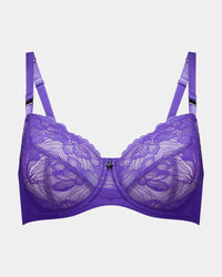 Billie Underwire Bra in TILLANDSIA. Flat lay front view