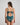 Model wears Margot Estelle Bodysuit in MEDITERRANEA. On body back view