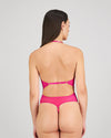 Model wears Heritage Bloom Bodysuit in FANTASY FUCHSIA. On body back view